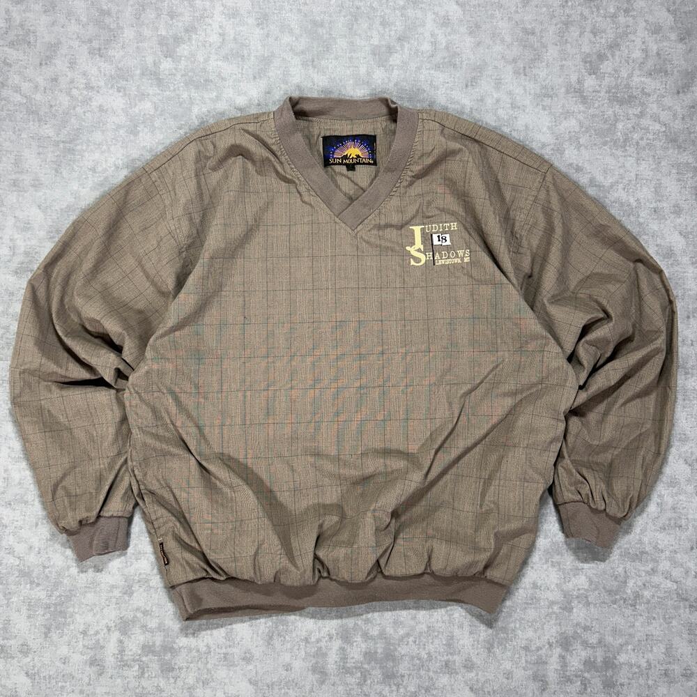 VTG Sun Mountain Judith Shadows plaid casual golf windbreaker pullover mens L